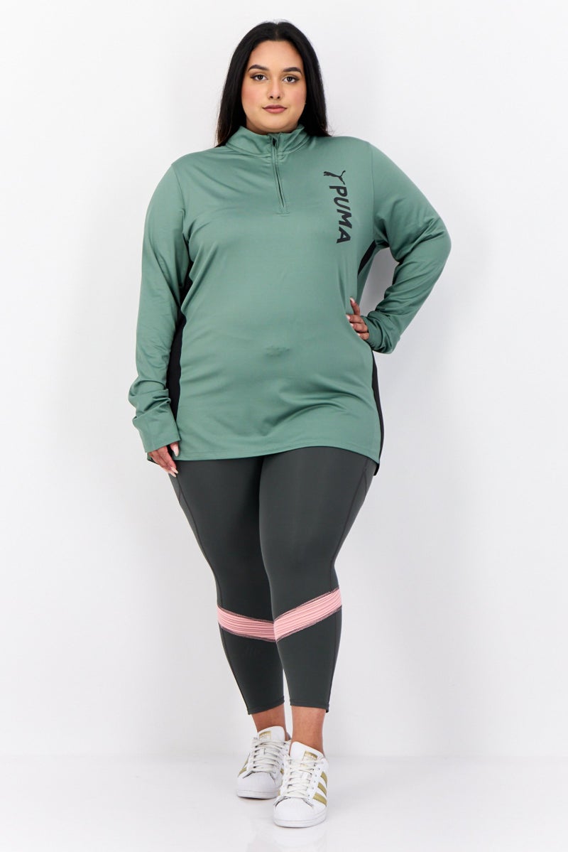 PUMA Women Sportswear Fit Training Quarter Zip Sweatshirts, Eucalyptus - Image 2